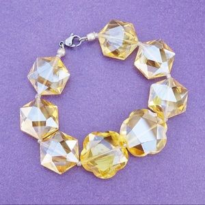 Chunky Yellow Crystal Beaded Bracelet